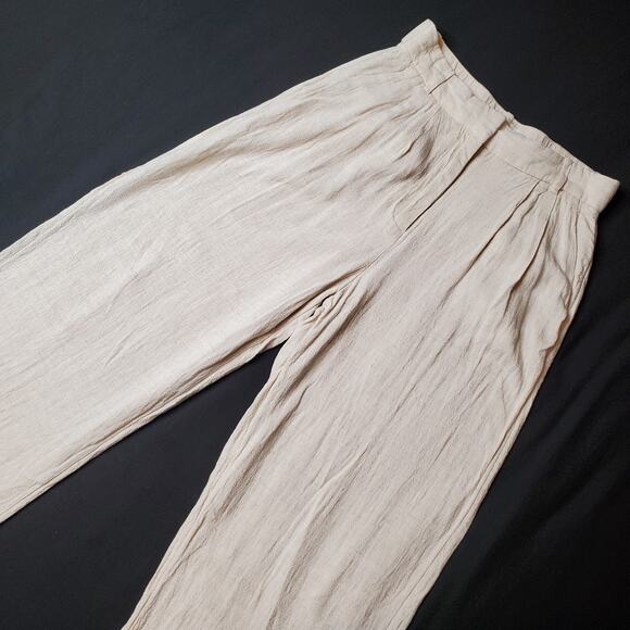 Abercrombie & Fitch Pants - Abercrombie & Fitch Womens Size 26/2 Sloane Tailored Wide Leg Linen Pant Beige
